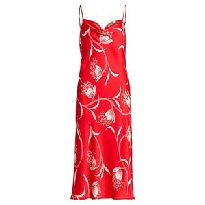Joie Marcenna Floral Midi Slip Red Dress XS